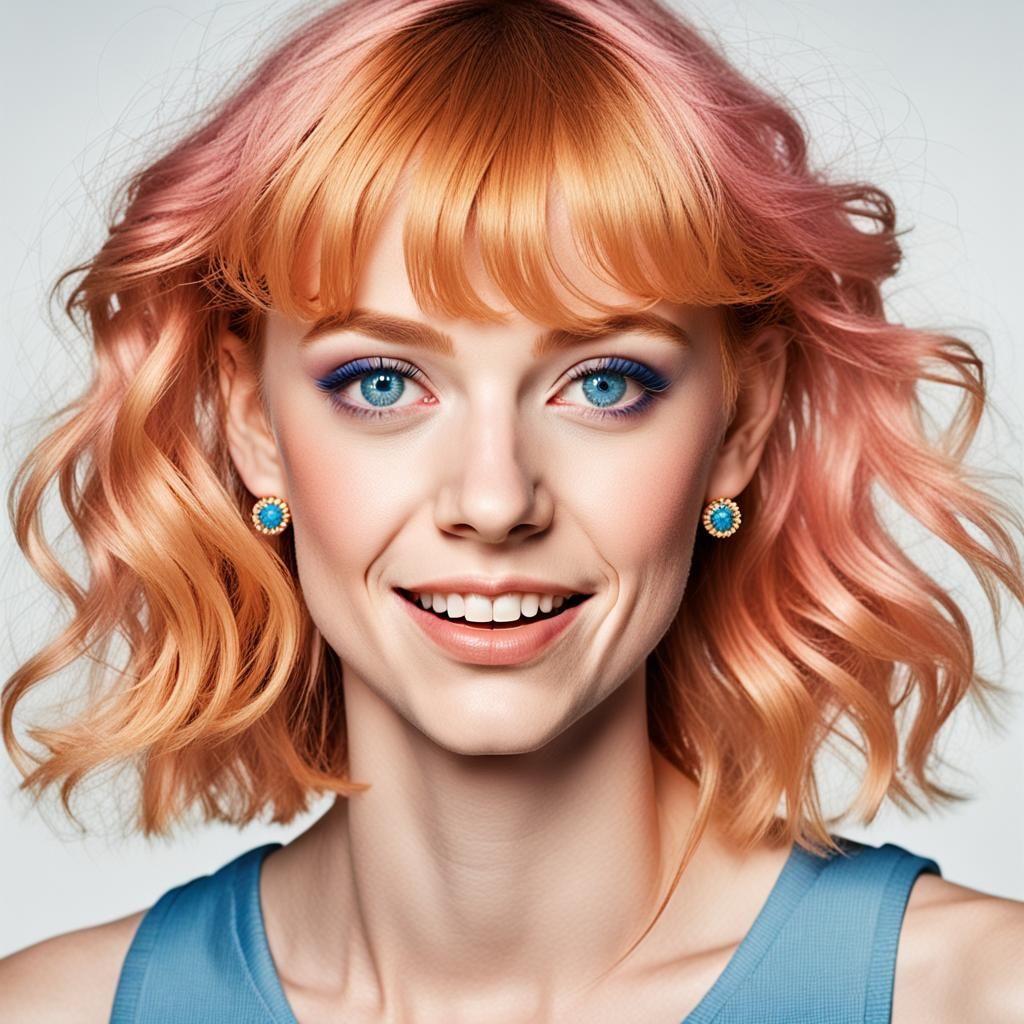 Portrait of a Red-Haired Woman with Blue Eyes