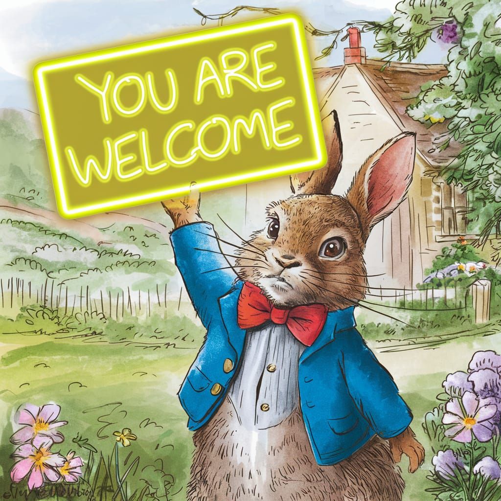PETER RABBIT "YOU ARE WELCOME"