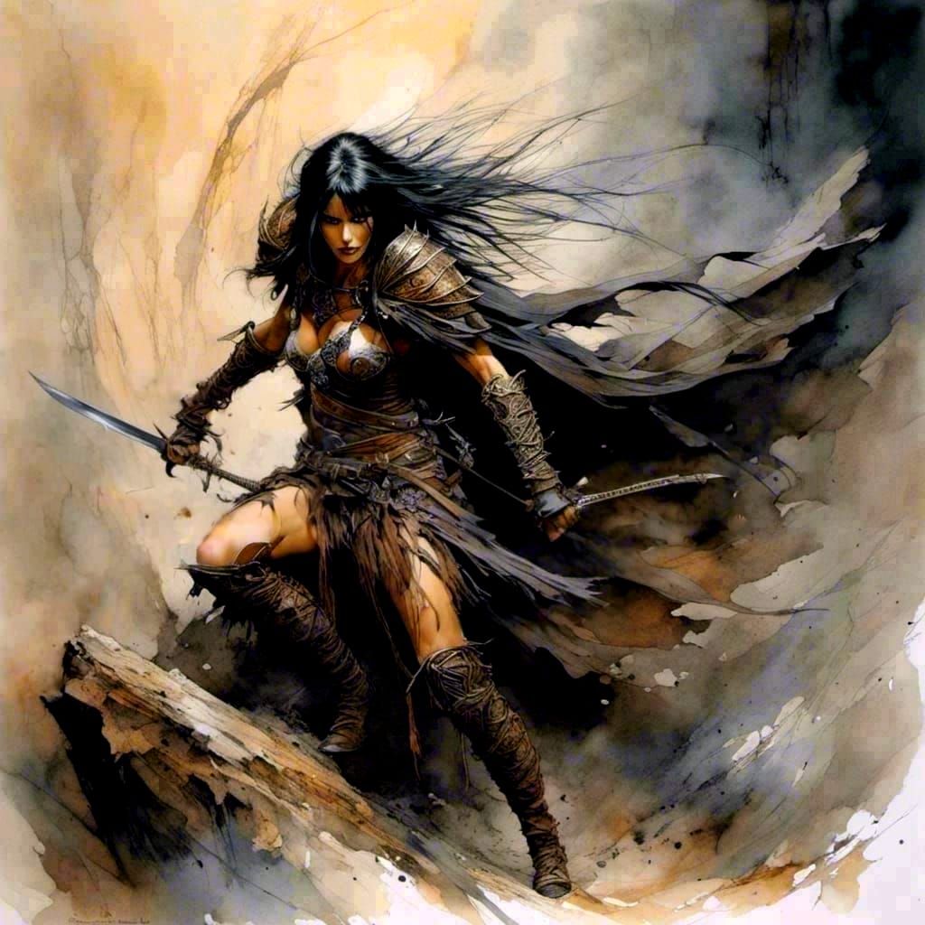 Barbarian Warrior in Dark Fantasy Style