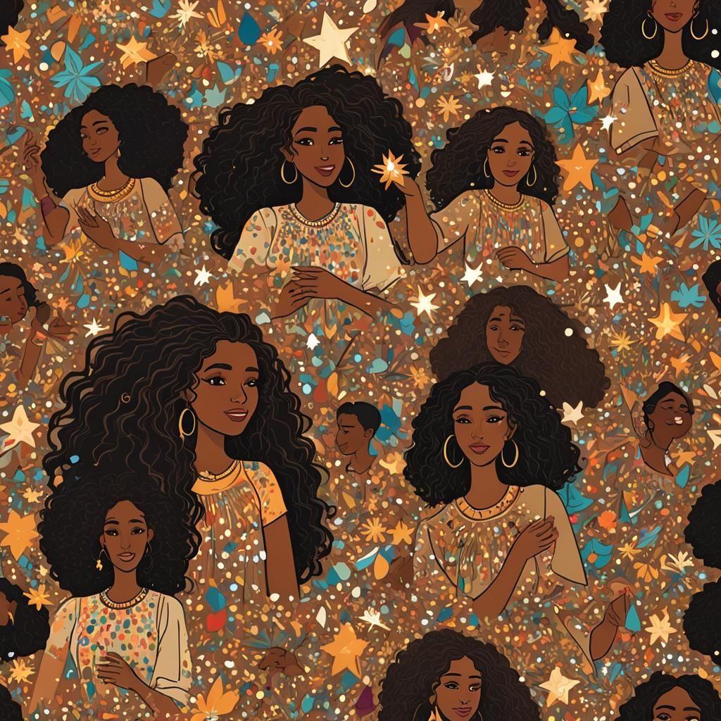 Pretty Brown Girl Sprinkling Magic