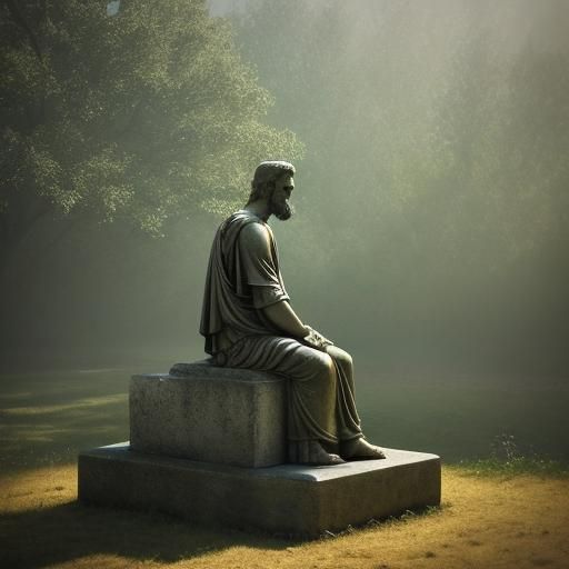 Philosopher Lost in Thought: Cinematic Golden Hour