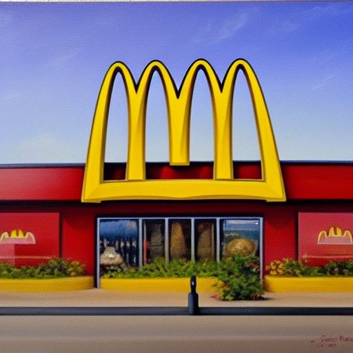 McDonald's Restaurant in Oil Painting Style