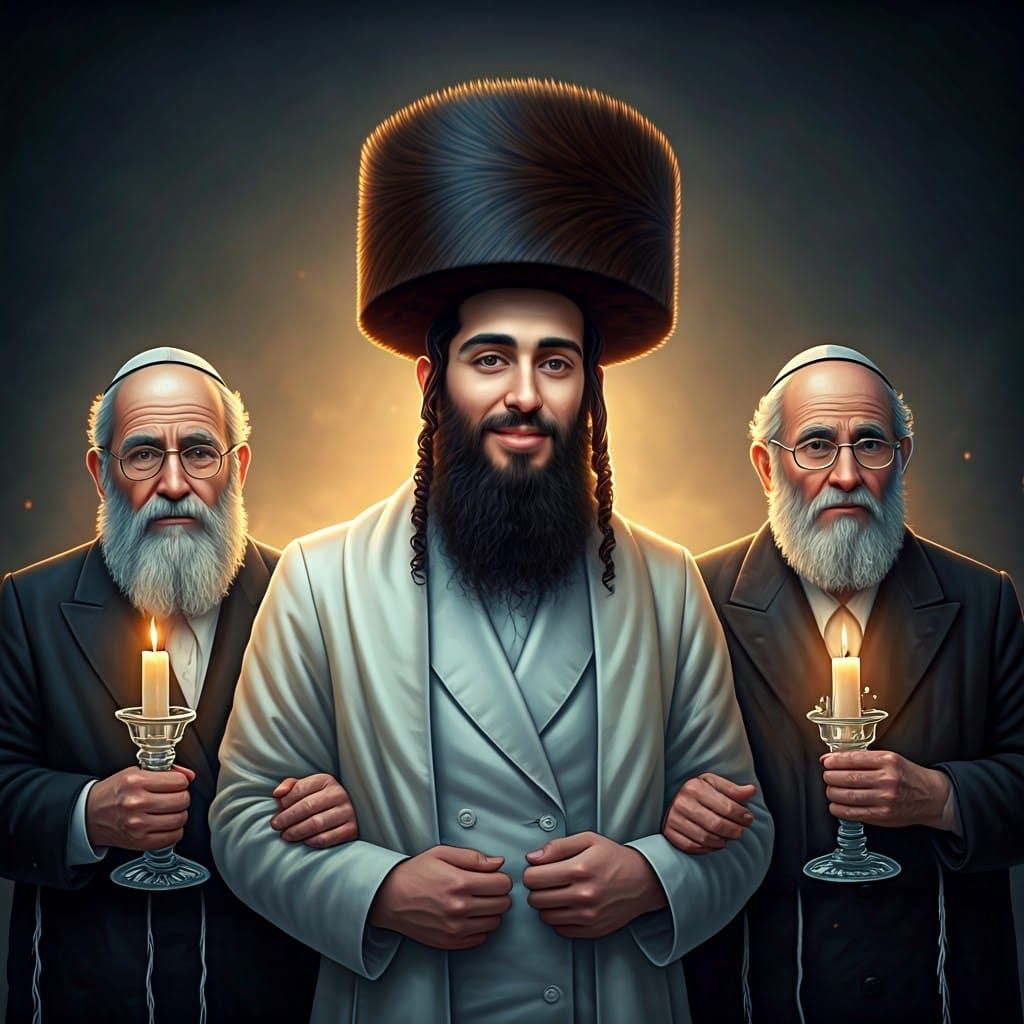 Traditional Hasidic Groom in Grand Procession