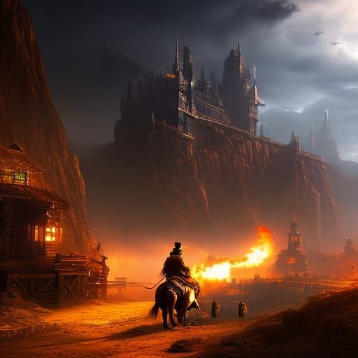 Gunslinger with Musket in Dark Fantasy Style