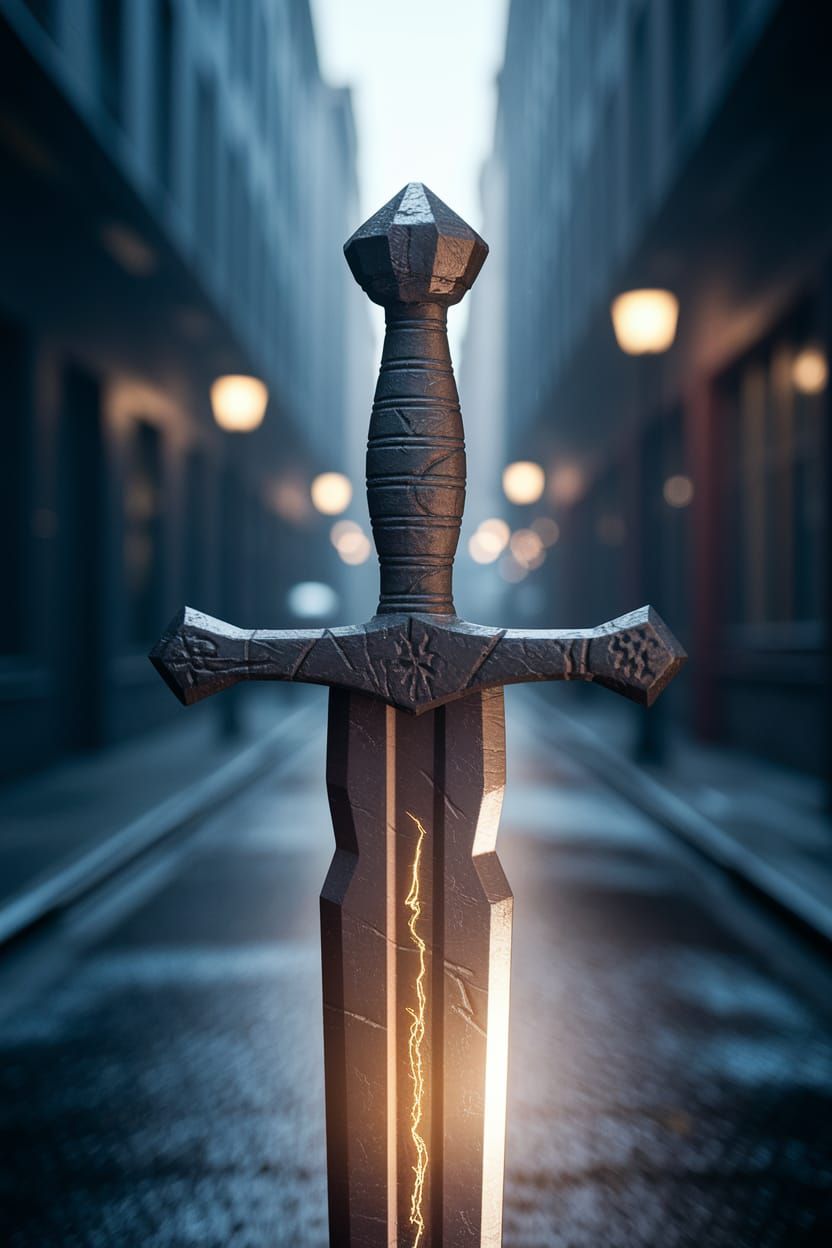 Retro Film Noir Elemental Sword: Ancient Earth Magic in a Fo...