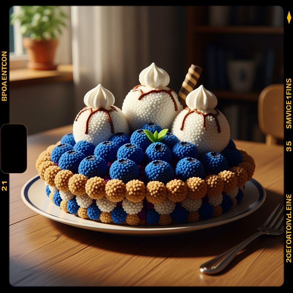 Pom-Pom Blueberry Pie in Cinematic Film Style