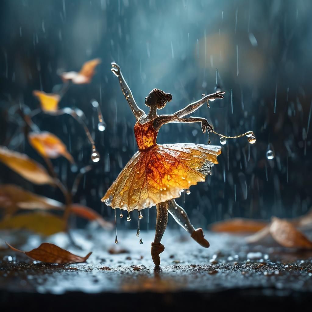 Autumn Leaf Ballerina in Amber Mist