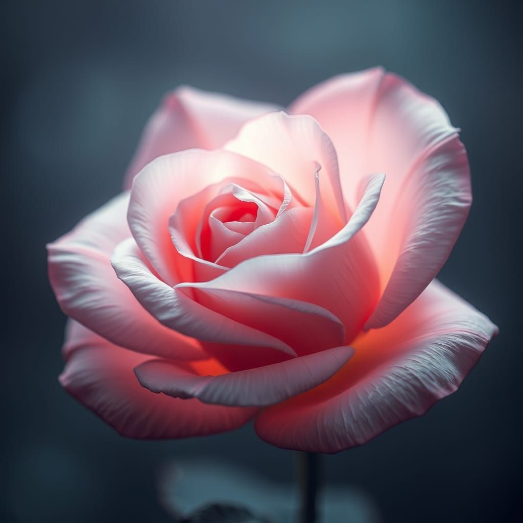 Bioluminescent Rose with Ethereal Glow