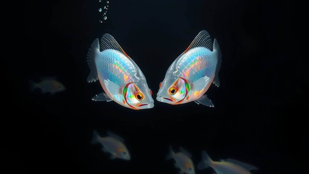 Ethereal Glass Fish Glow in Underwater Circle