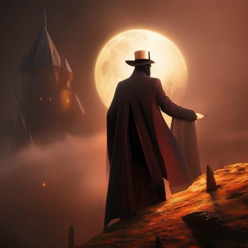 Vampire in Coffin: Art Nouveau Concept Art