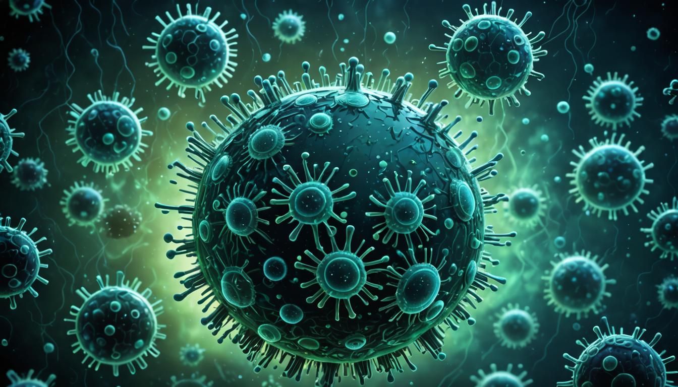 Microscopic Worlds in Dark, Futuristic Laboratory