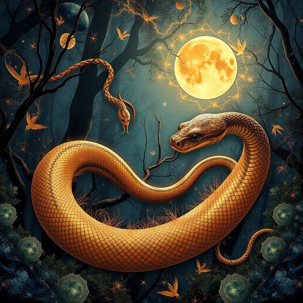 Cosmic Surrealism: Transhumanist Snake Art