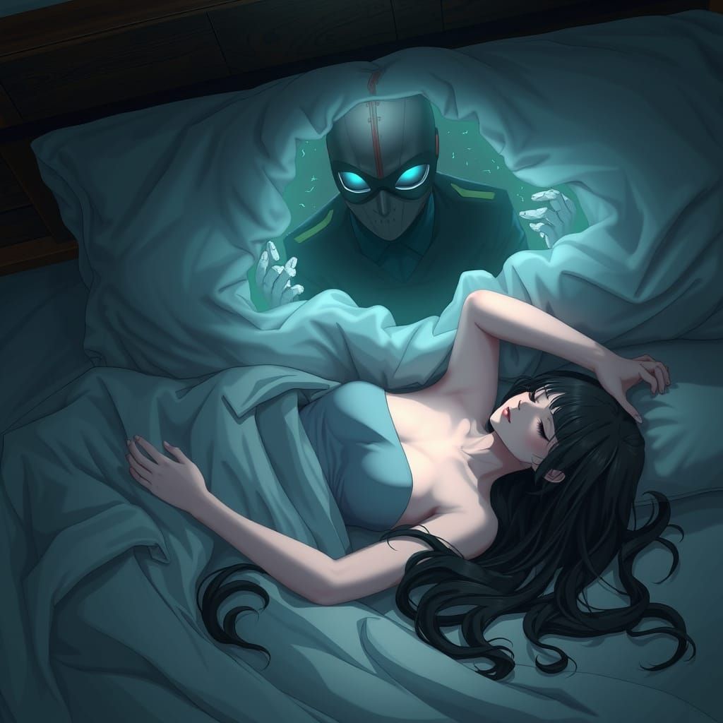 Dreams Haunted by a Creepy Figure in a Dark, Detailed 3D Ani...