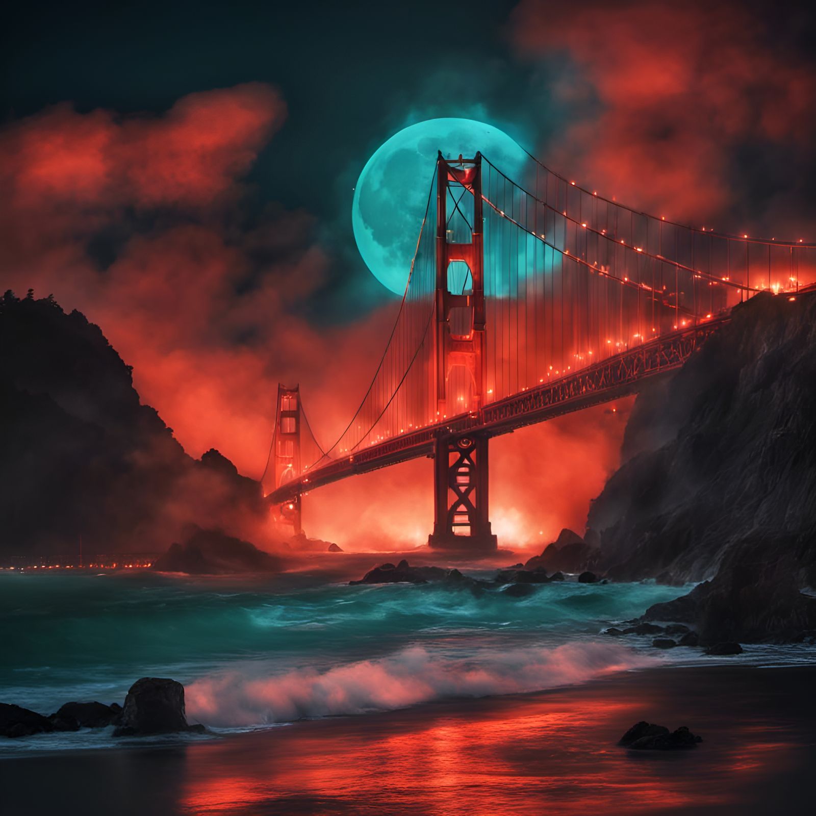 Post-Apocalyptic Golden Gate Bridge  🌉🔥💨