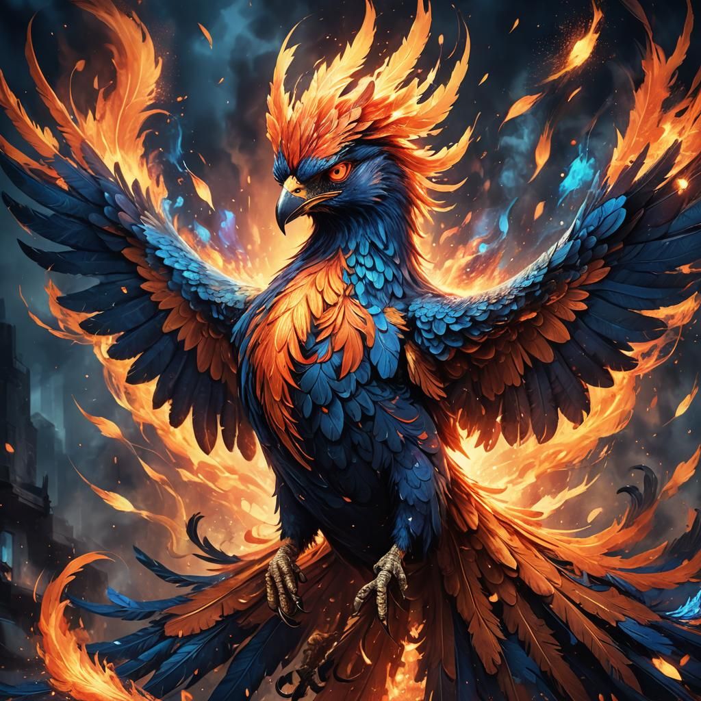 Fiery Phoenix Concept Art in Fantasy Style