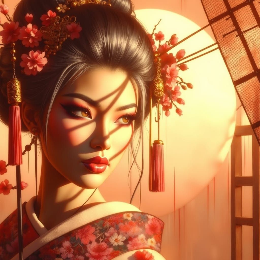 Woman Reflects on Humanity's Evolution in Surreal Style