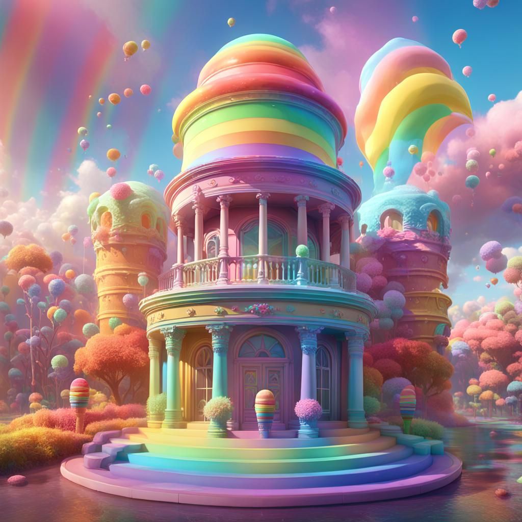 Rainbow Sherbet Ice Cream Rotunda in Fantasy Art