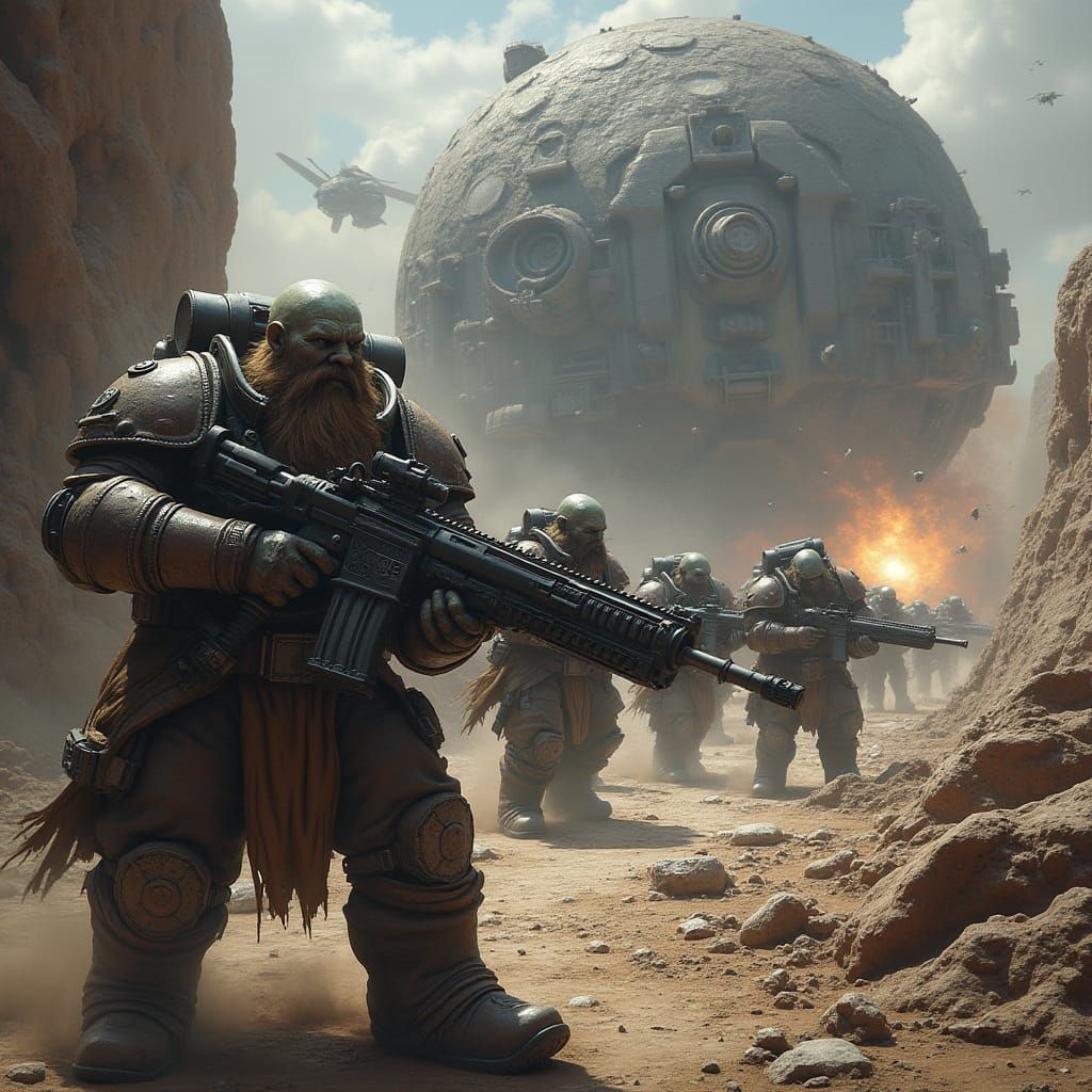 Space Dwarves Defend Colony in Gritty Sci-Fi Battle