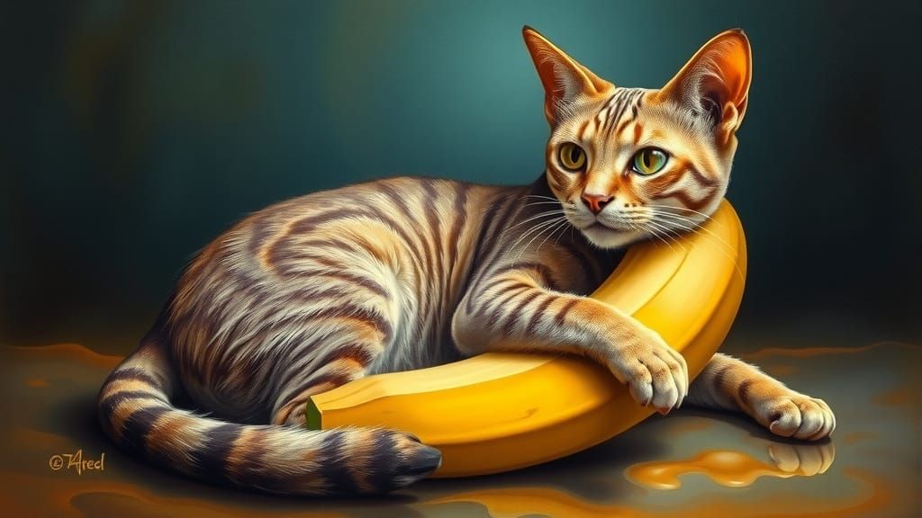 Furry Banana Hybrid in Surrealist Dreamscape