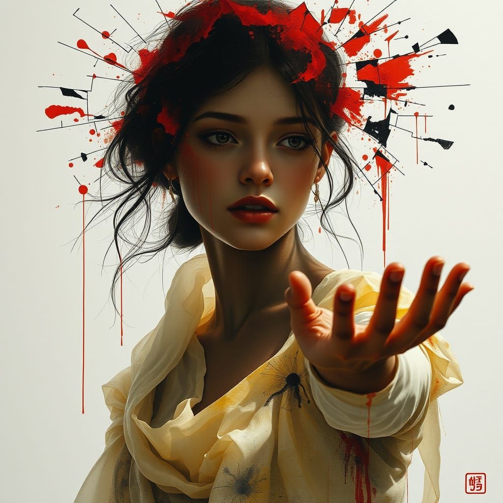 Surreal Portrait of Reassurance in a Fractured World