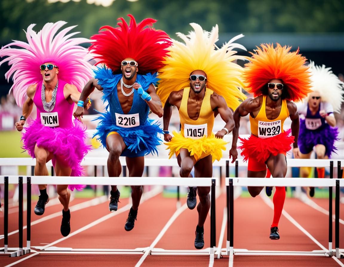 Drag Race Extravaganza: A Colorful Hurdle Competition