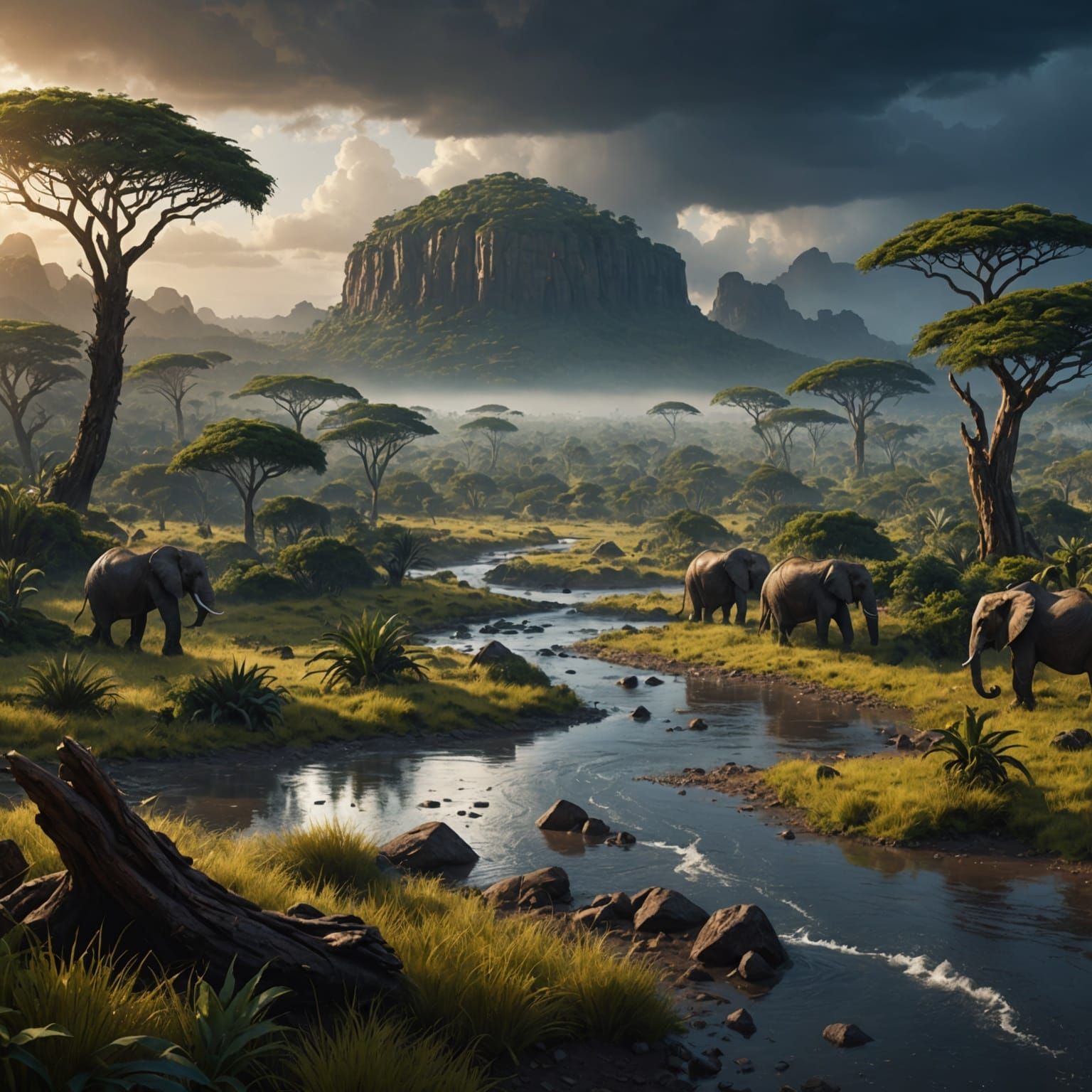 Rains of Africa: Detailed Matte Painting