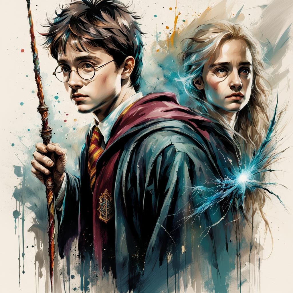 Harry and Hermione on the Quest for the Deathly Hallows