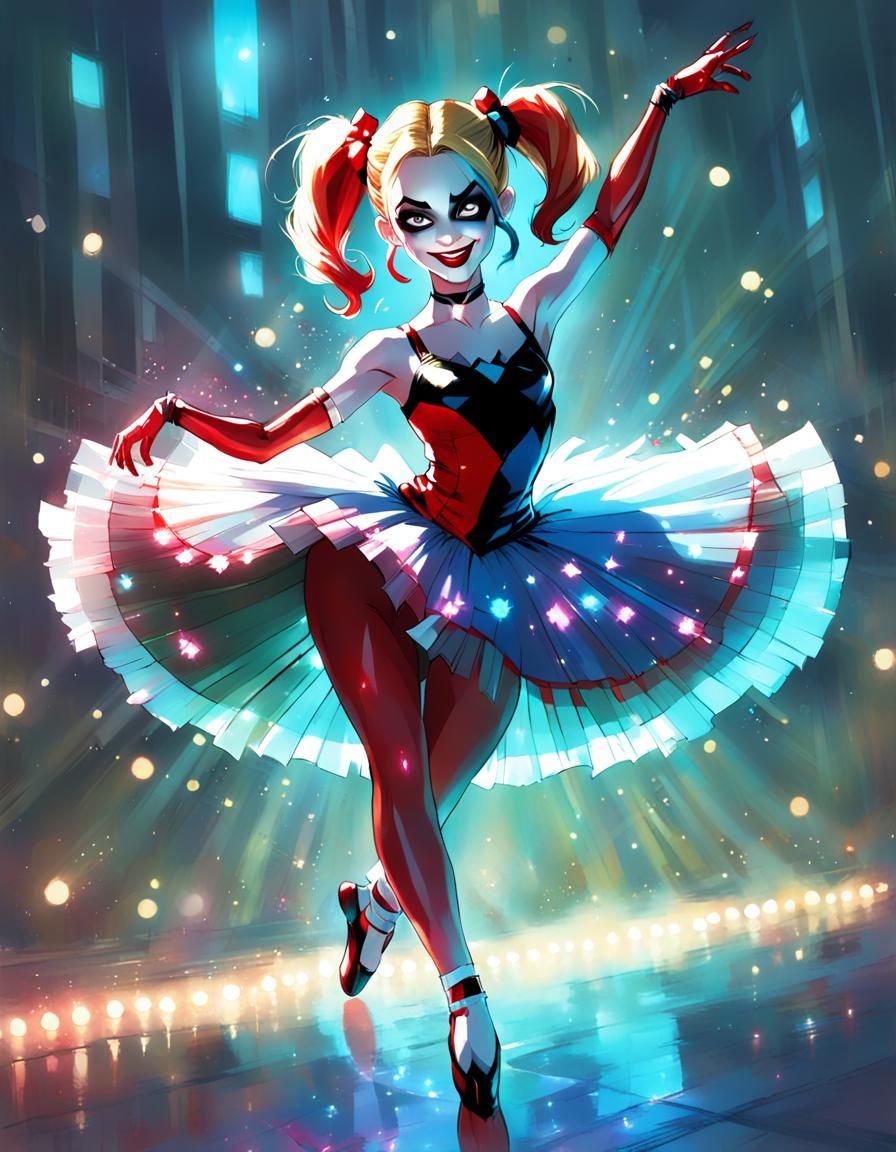 Harley Quinn as Ballerina in Anime Style