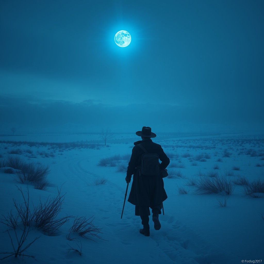 Snowy Twilight Landscape with Ethereal Glow