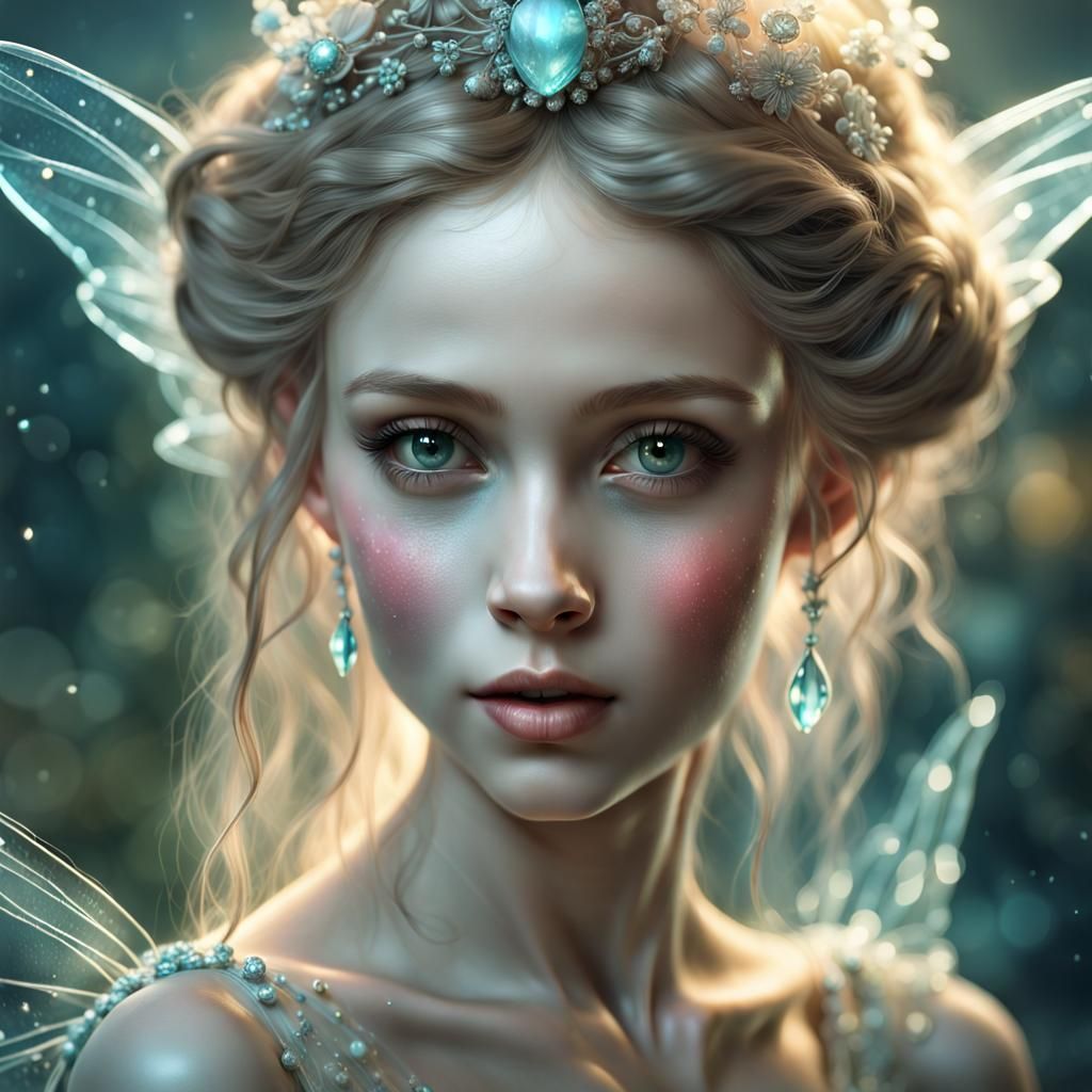 Mischievous Fairy Princess Portrait in Whimsical Style