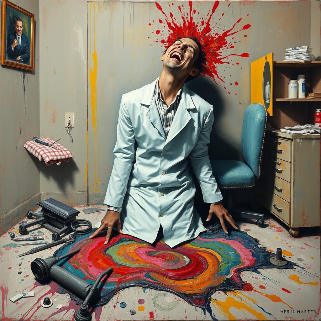 Tormented Dentist Melts into a Gooey, Swirling Puddle