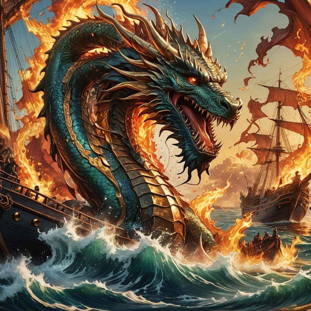 Dragon's Fiery Descent: Comic Book Action