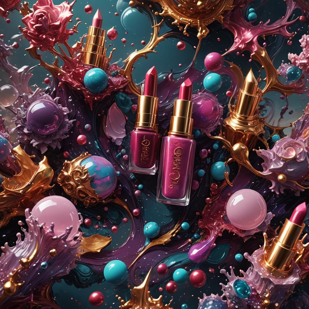 Iridescent Lip Gloss: Detailed Matte Painting