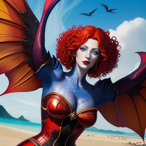 Surreal Vampire Goddess in Golden Hour Lighting