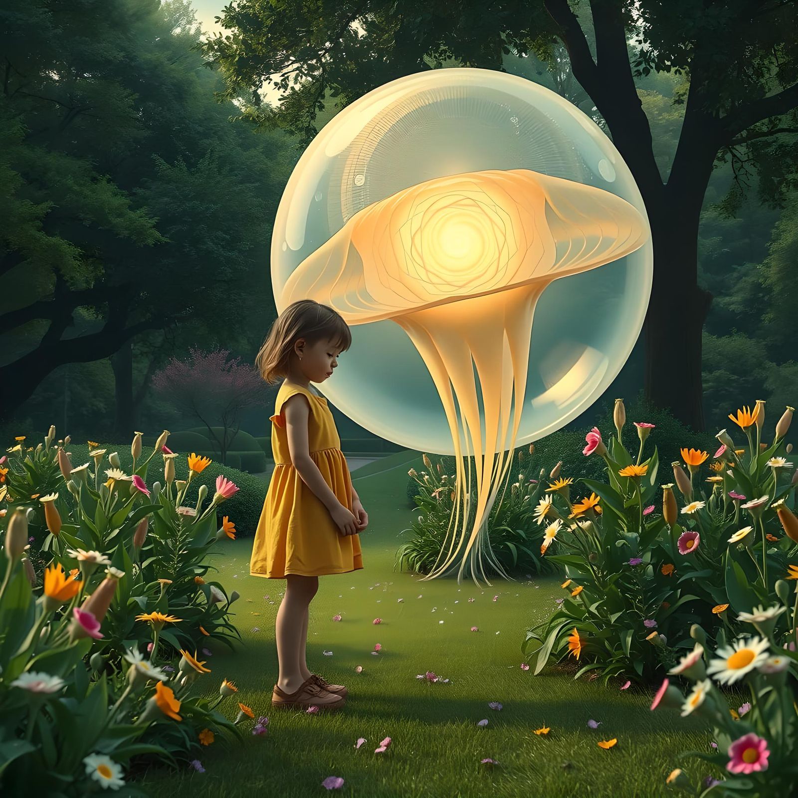 Girl and Euglena Friend in Ryden Style