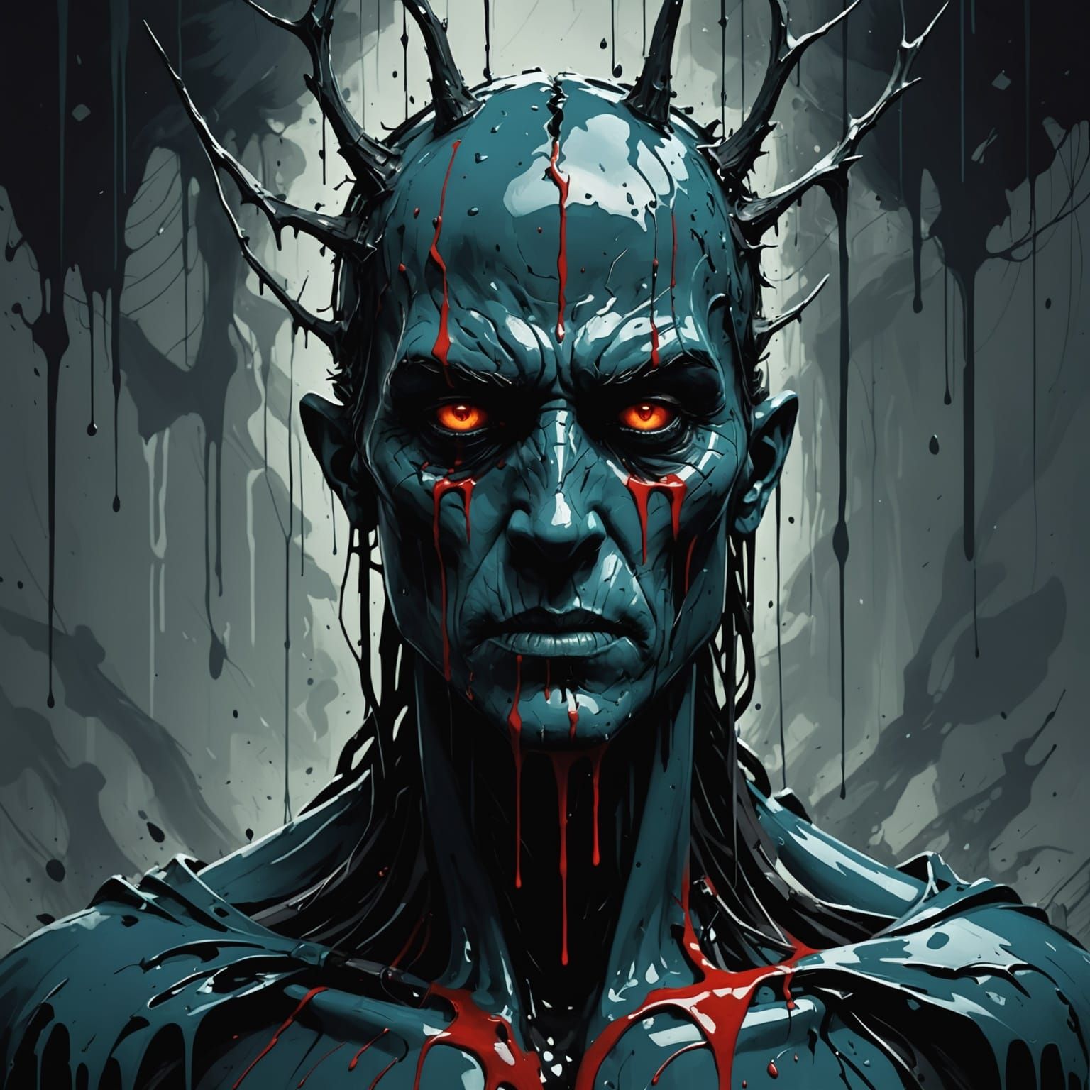 Dark Fantasy Scene in a Post-Apocalyptic World