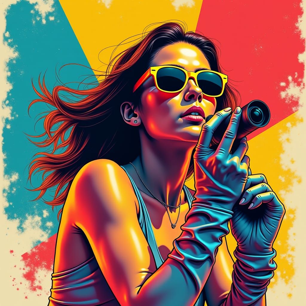 Pop Art Mashup: Iconic Movie Scenes in Vibrant Colors