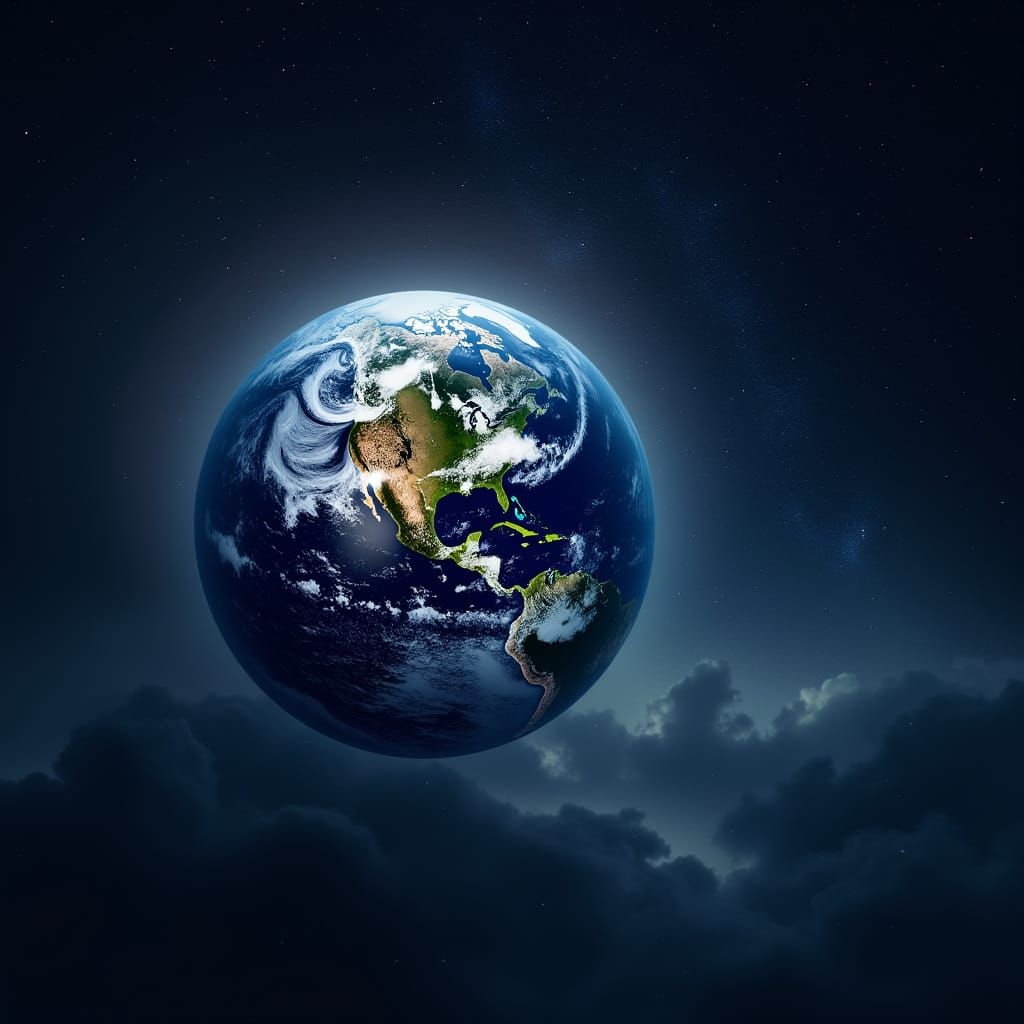 Realistic Photo of Earth From Space