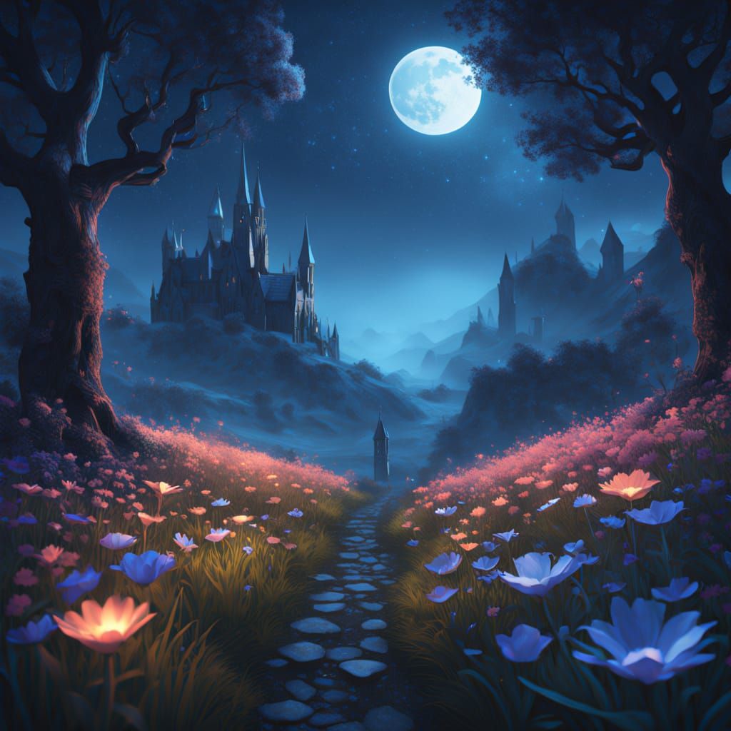 Dark Figure Enveloped by Starry Night Sky in a Fantastical, ...