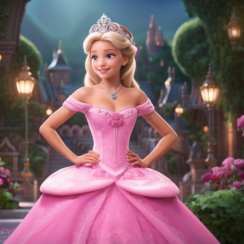 Pretty Pink Princess in Disney Style