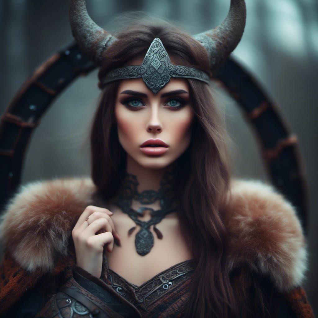 Viking Warrior Portrait in Magical Realism