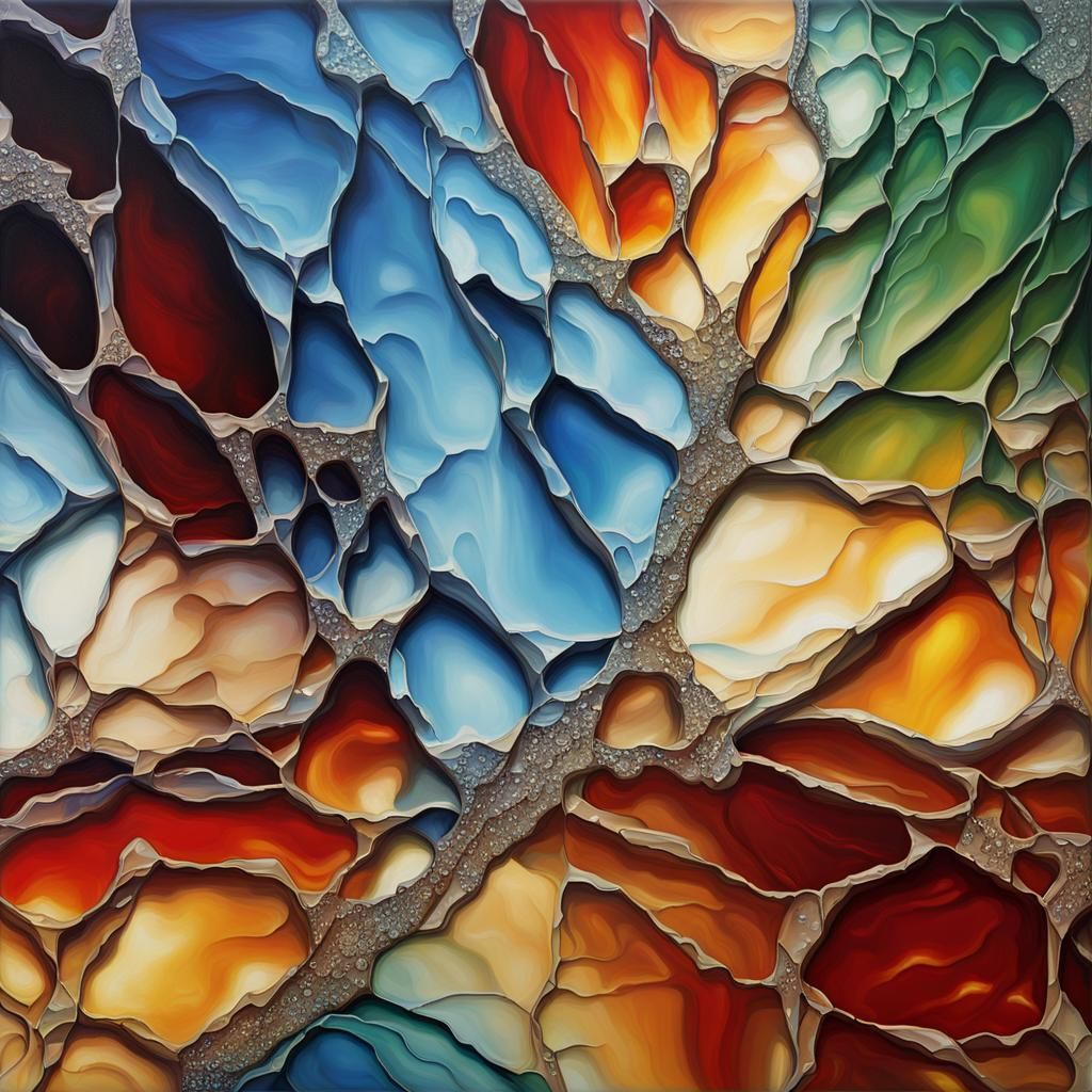 Abstract Cracked Glass Flowing Water Diamond Painting