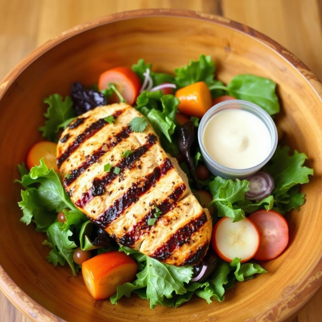 Rustic Grilled Chicken Salad Still Life