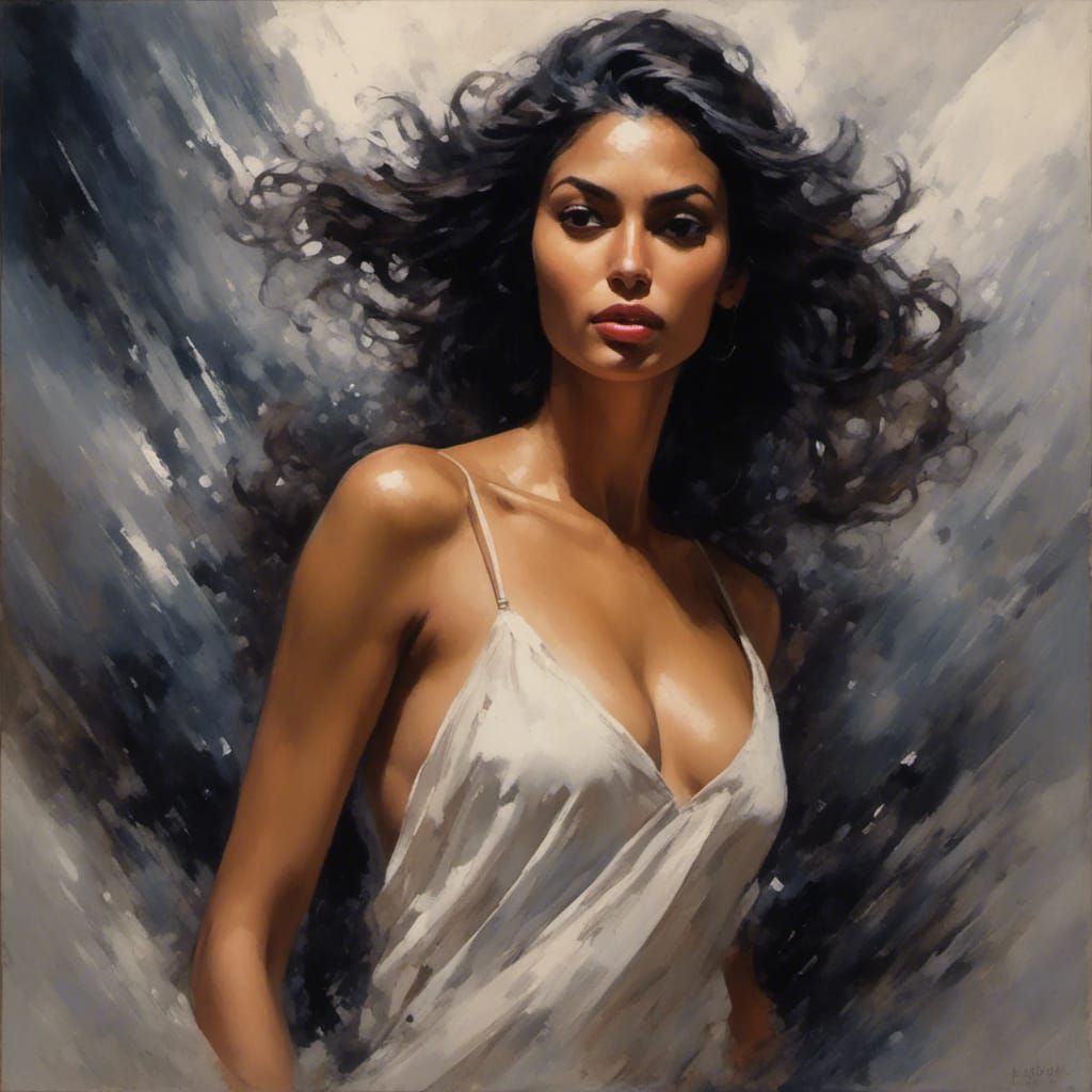 Stormy Beach Scene in Watercolour Style