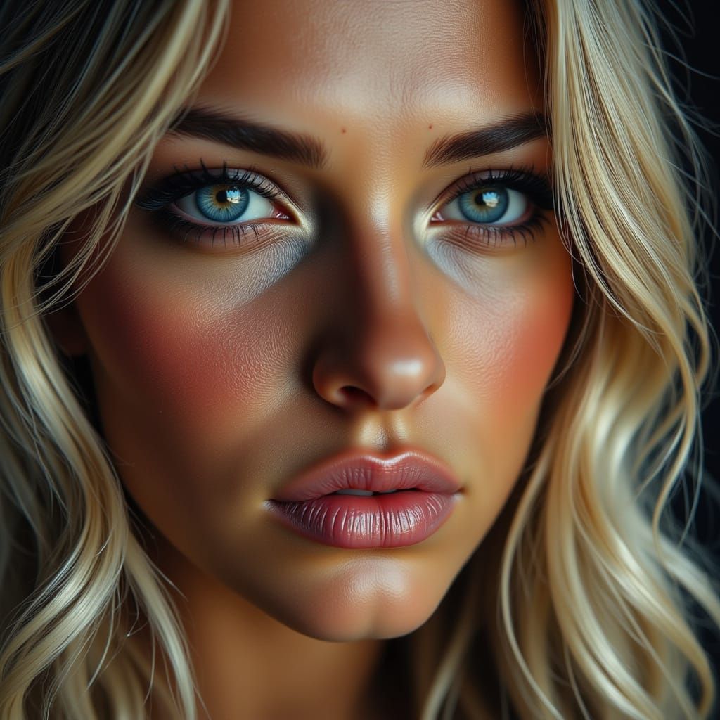 Dark Cyberpunk Goddess in Hyperrealistic Style