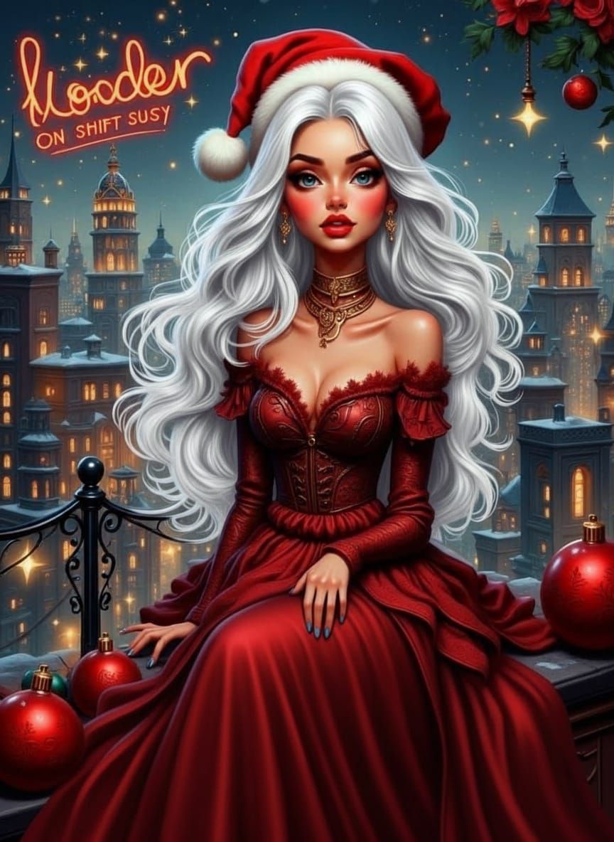 Red Neon "LOADER ON SHIFT SUSY" Bratz Glamour Art