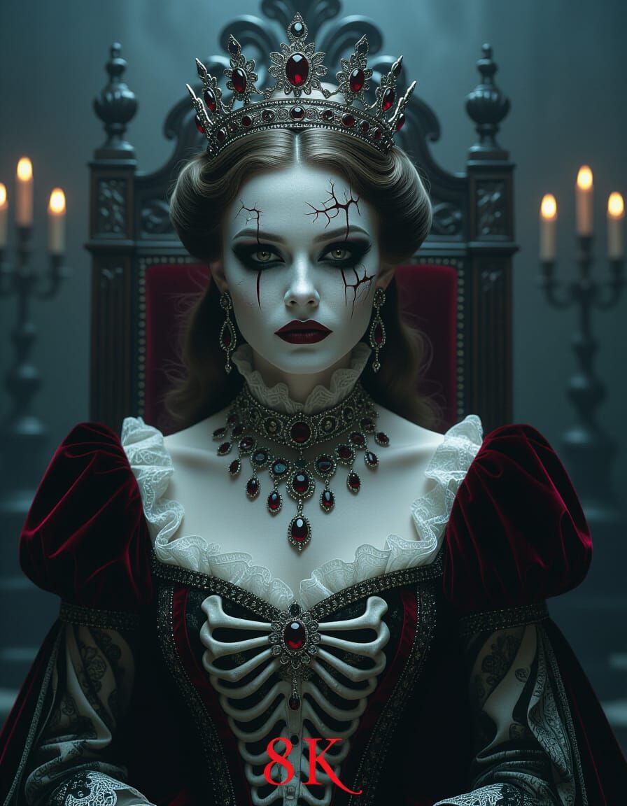 Cursed Queen Portrait: Hauntingly Beautiful Regal Decay