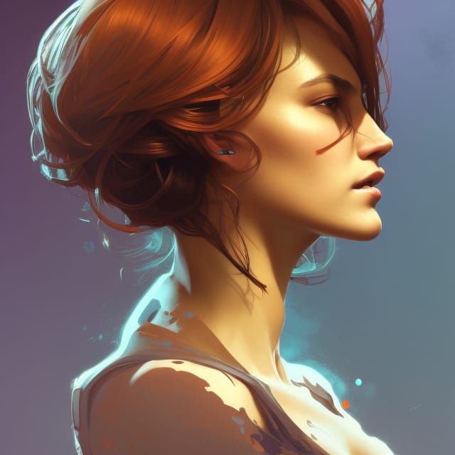 Detailed Mechanic Woman Portrait in Digital Art Style