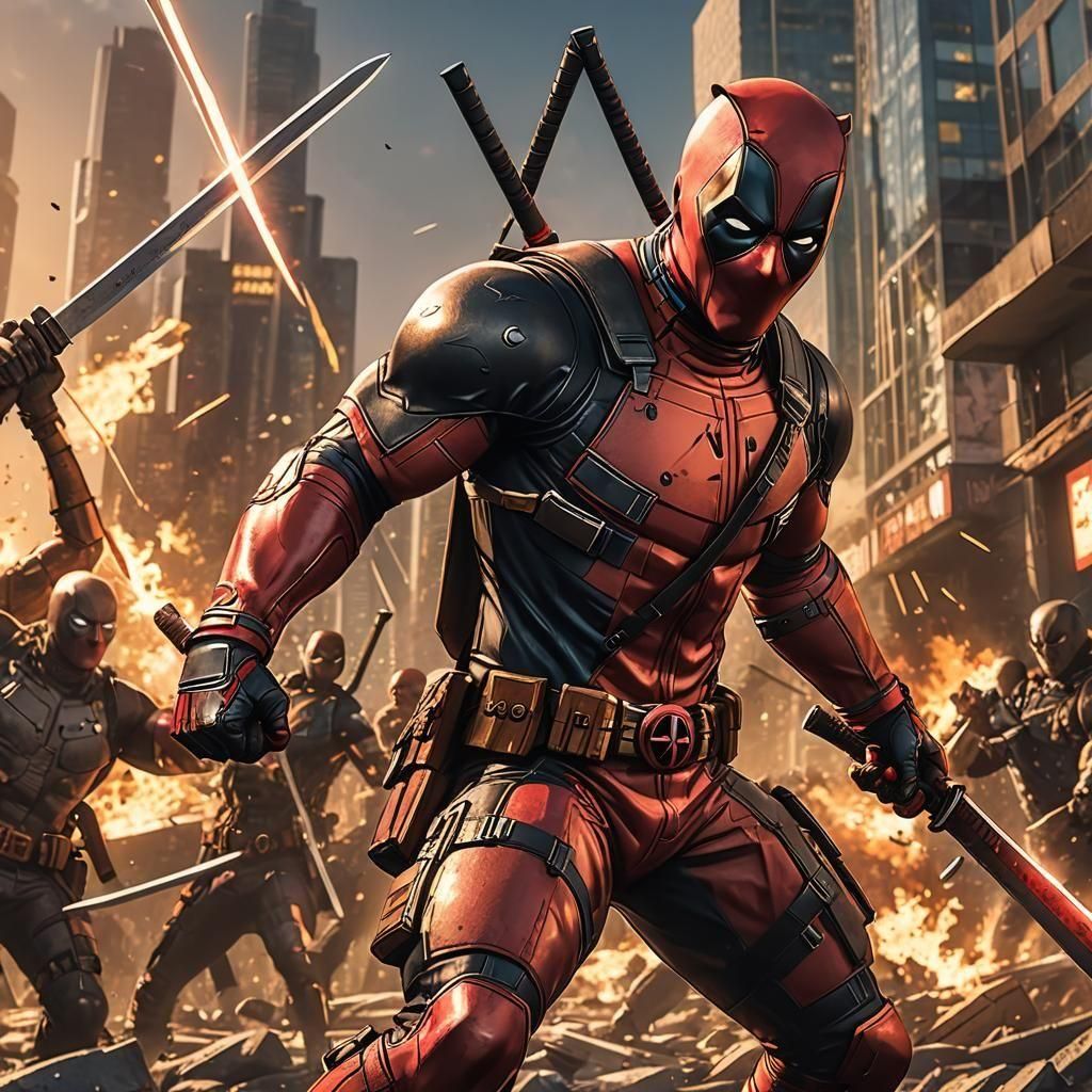Deadpool Digital Comic Book Illustration