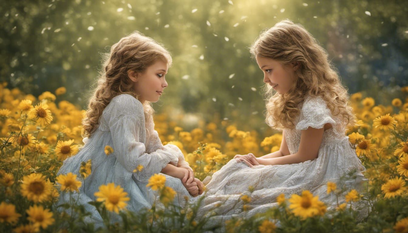 Portrait of 2 Beautiful Sisters - Best Friends Forever -3847...